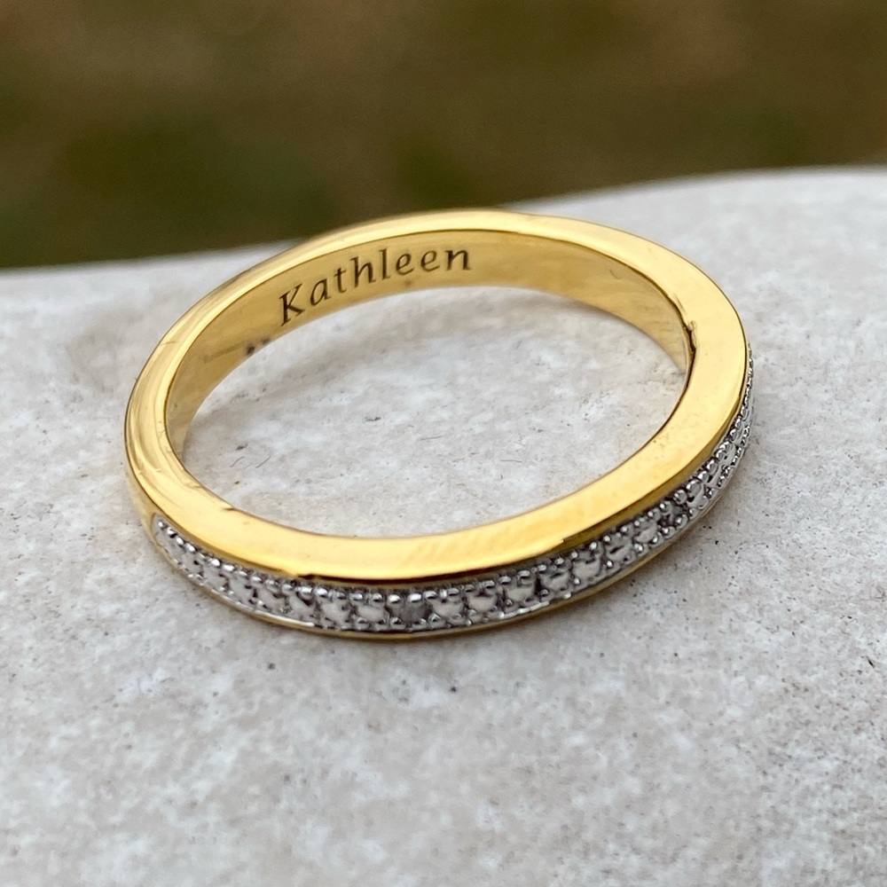 Danbury Mint stackable Diamond ring set Cross trio 14kt gold plated sz 7 - Picture 10 of 16